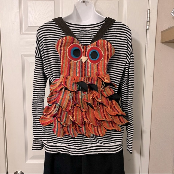 No Tag Handbags - Unique Corduroy Yarn Rug Appliqué Owl Backpack Handmade & Keyring Zipper Pull